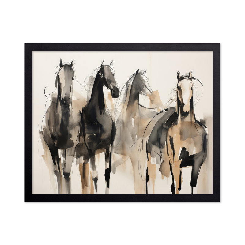 Croquis de cheval n ° 2, Black Framed, Poster, 16"H x 20"W