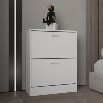 Range-chaussures à deux portes avec tablettes réglables et rangement moderne Inola