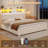 Bed Frame With 5 Storage Drawers And Headboard, Velvet Upholstered Platform Bed With Led Lights And Charging Station, Beige-779872069-778007946