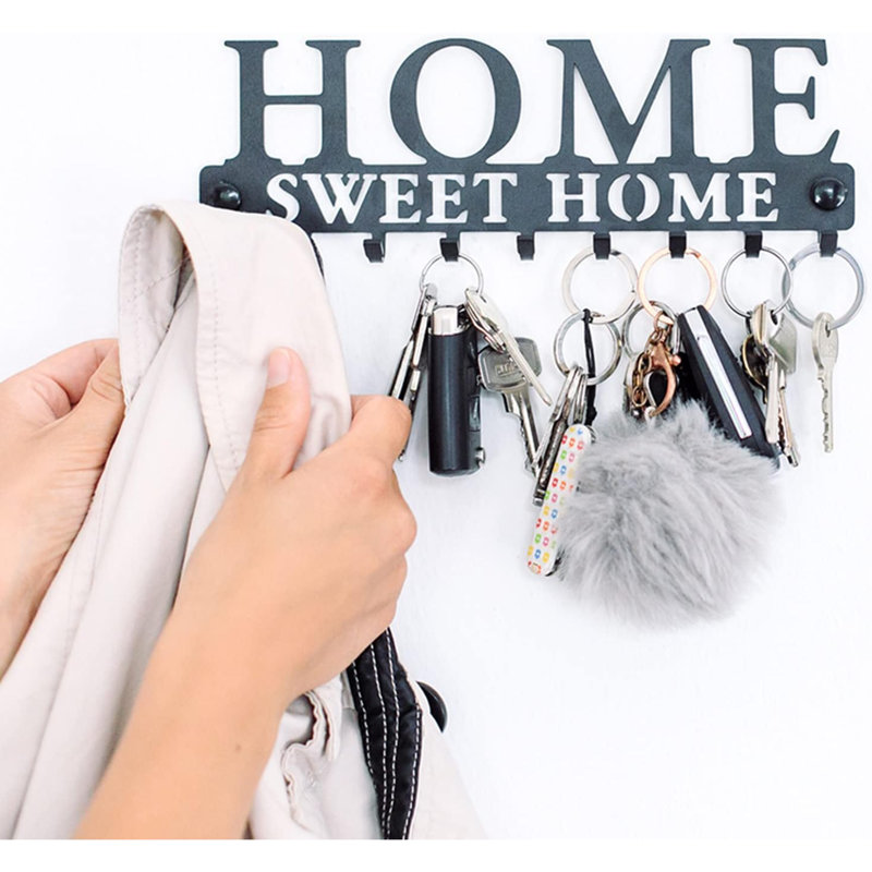 Loriana Iron Wall Organizer with Key Hooks