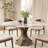 Aversa Modern Round Dining Table, Sintered Stone Top | Solid Wood Base, 1-Step Easy Assembly For Breakfast Nook, Dining Room-930410359-930410355