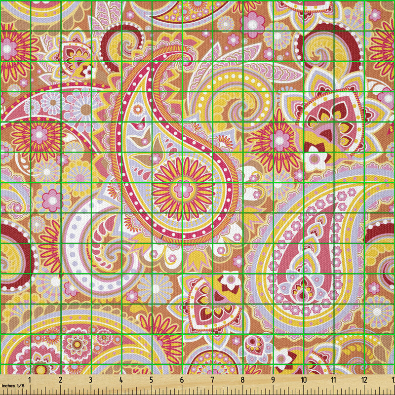 Ciacci Elements Traditional Paisley Floral Swirls Leaves Motif Multi-Purpose Fabric