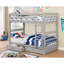 Lit superposé simple au-dessus de simple avec deux tiroirs et échelle attachée, blanc-1510068996
