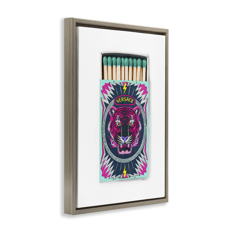 «Tiger Glam Brand Matchs», art par Amanda Greenwood, H 31 po x l 21 po, Cadre flottant orme Montalcino