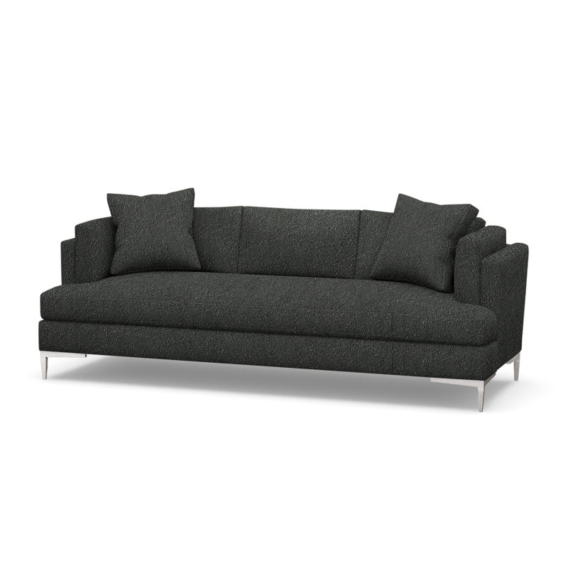 Aiden Sofa, Polished Stainless, Rise Charcoal (Performance fabric) 1357-95