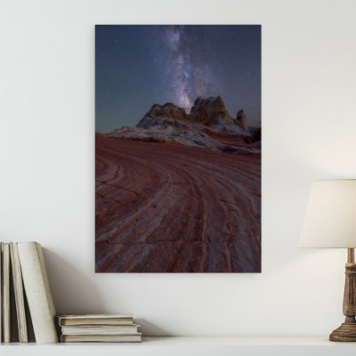 Milky Way Over Desert Rocks Serene Abstract Contemporary Landscape Nature Wall Art Print