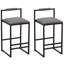 2 sièges à hauteur de comptoir en polyuréthane gris avec pieds en métal, convenant à divers thèmes de décoration intérieure: chaises avec pieds robustes. Mousse remplie de confort. Cadre idéal. Assemblage facile