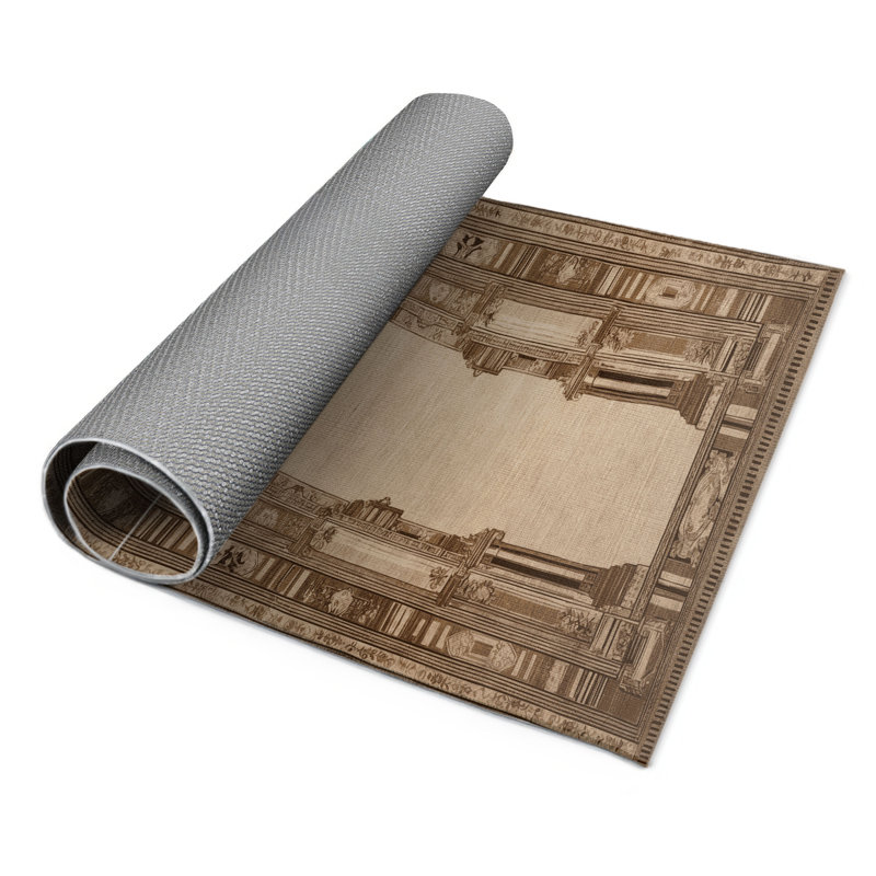 Tapis d'intérieur et d'extérieur brun français, Rectangulaire 3 pi x 5 pi
