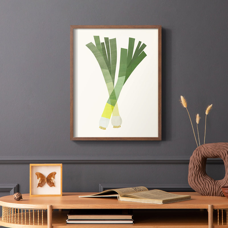 Reproduction encadrée Organic Veg II - bois massif, H 28 po x l 22 po, Brun