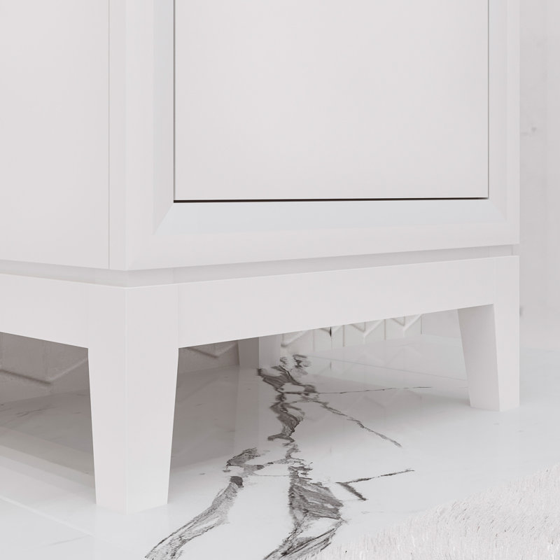 Ensemble de meuble-lavabo simple 21 po Finkbeiner, Blanc pur, Argent argent
