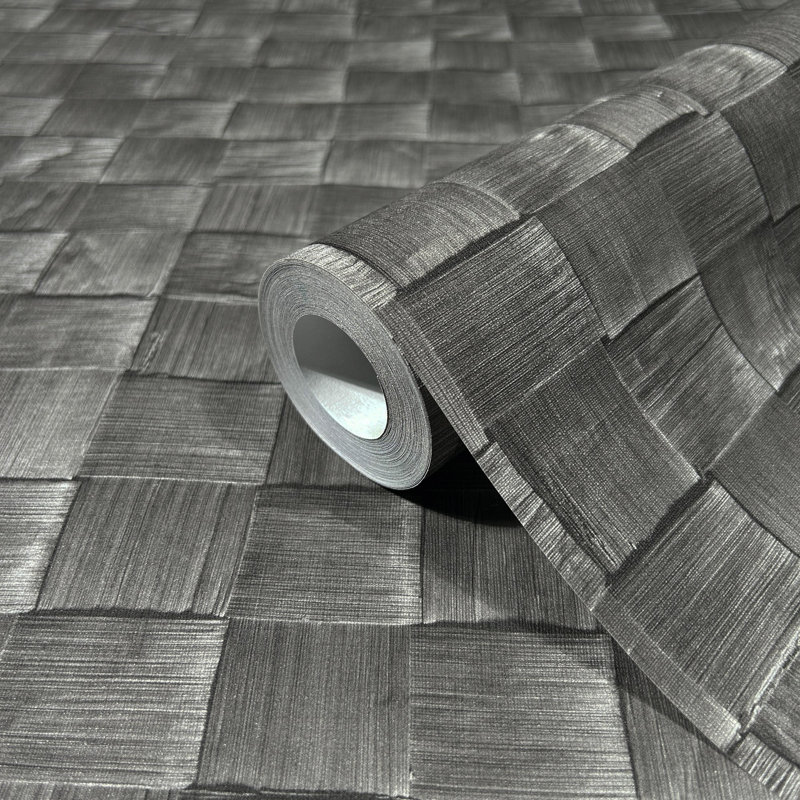 32.97Cm x 33Cm Matte Wallpaper Roll, Dark Grey