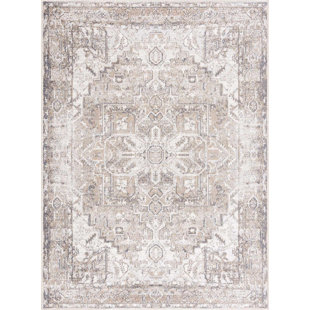 Herae Machine Washable Oriental Brown Area Rug