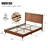 Wooden platform bed with upholstered base-2029263071-2029263067