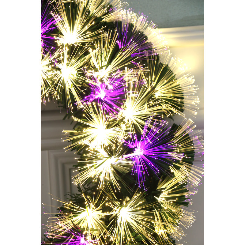 Couronne de Noël lumineuse à fibre optique, H 16 po x l 16 po