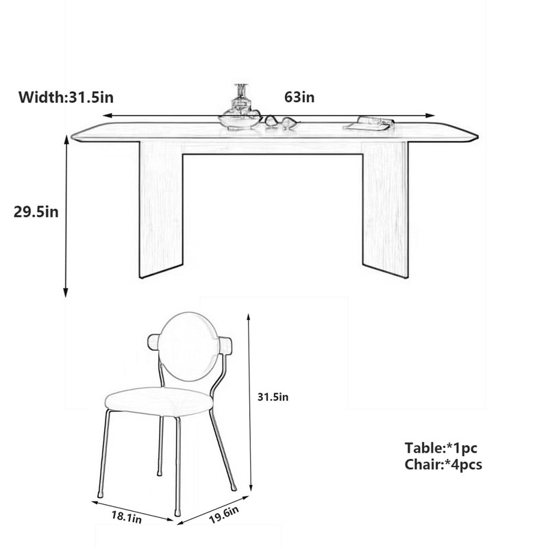 Table de salle à manger rétro de style rétro en noyer, H 29,5 po x L 63 po x l 31,5 po