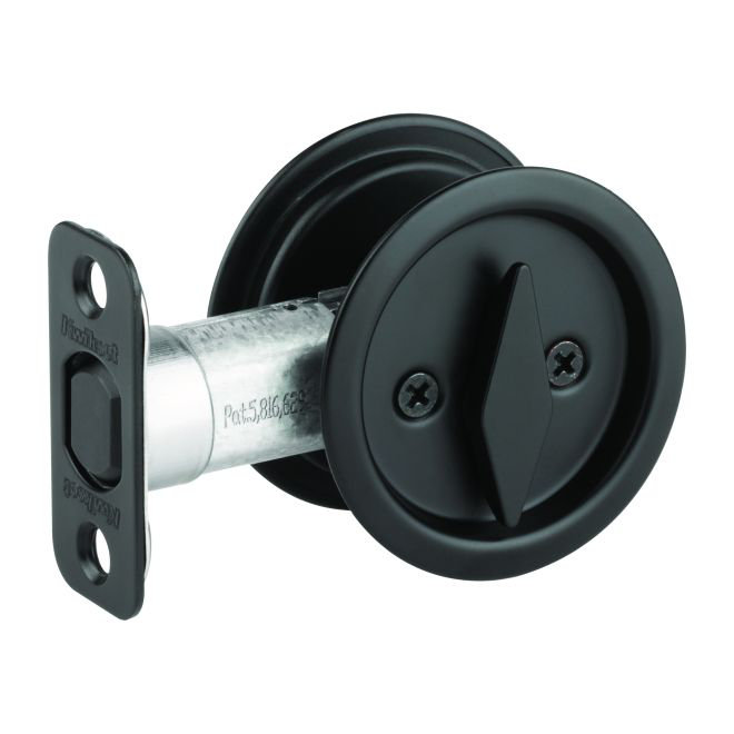 Black Round Privacy Pocket Door Lock with Thumbturn