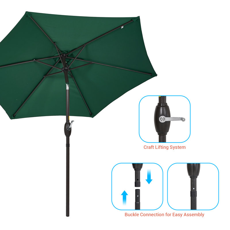 Parasol Sawyer, Vert foncé, 84.6" H x 90" W x 90" D