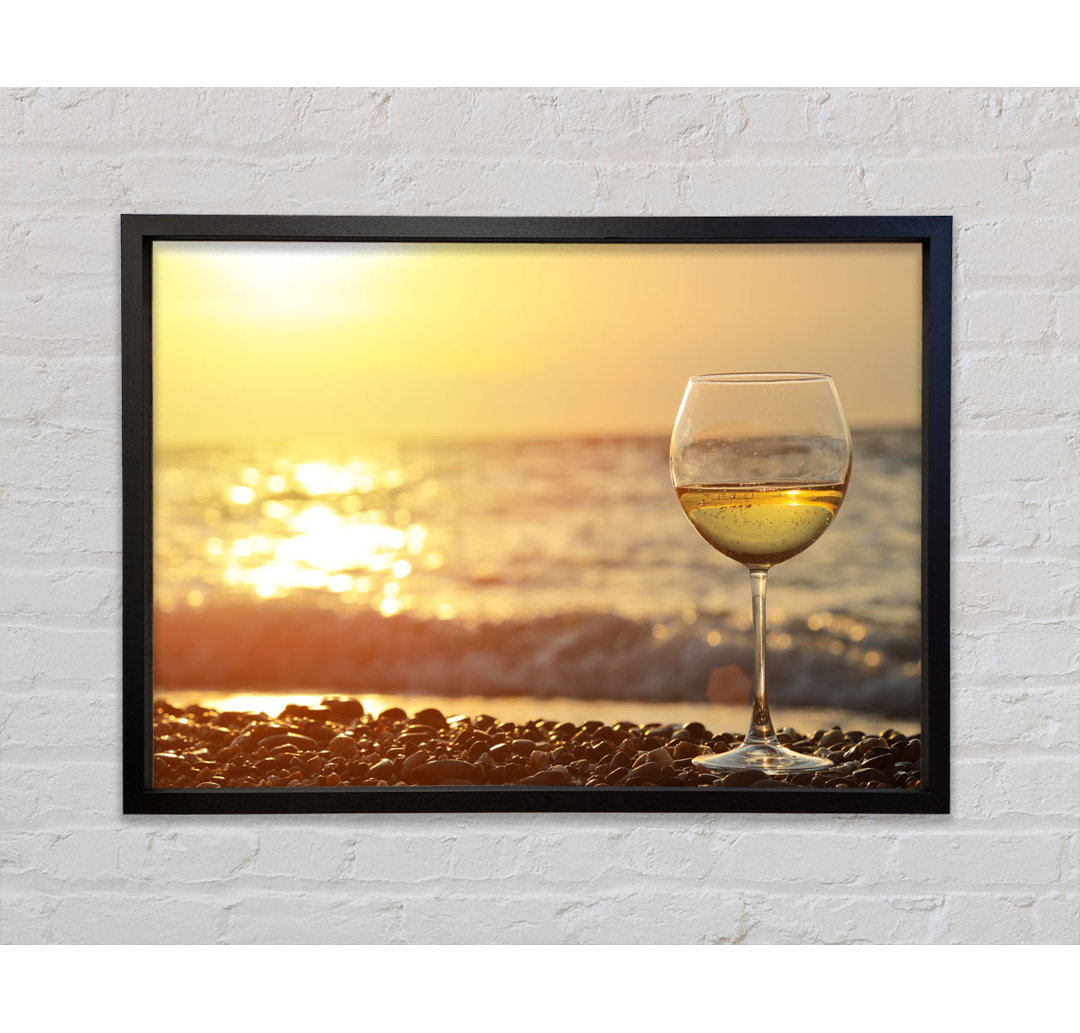 Wein am Strand - Bilderrahmen Kunstdrucke auf Leinwand