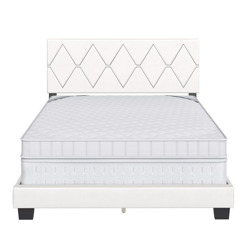 Boyd Sleep Charlat Vegan Leather Platform Bed Frame | Adjustable Headboard | Low-Profile Foundation Compatible | Sleek Contemporary Design | 700 lb Capacity