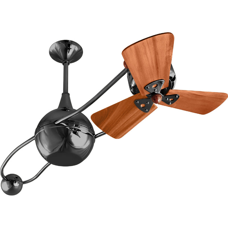 44" Brisa 2000 3 Wooden Blade Rotational Ceiling Fan, No, Chrome