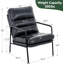 Chaises d'appoint noires Cottle, petite chaise d'appoint à haut dossier en cuir d'unité centrale avec structure en métal, chaise de lecture confortable et confortable