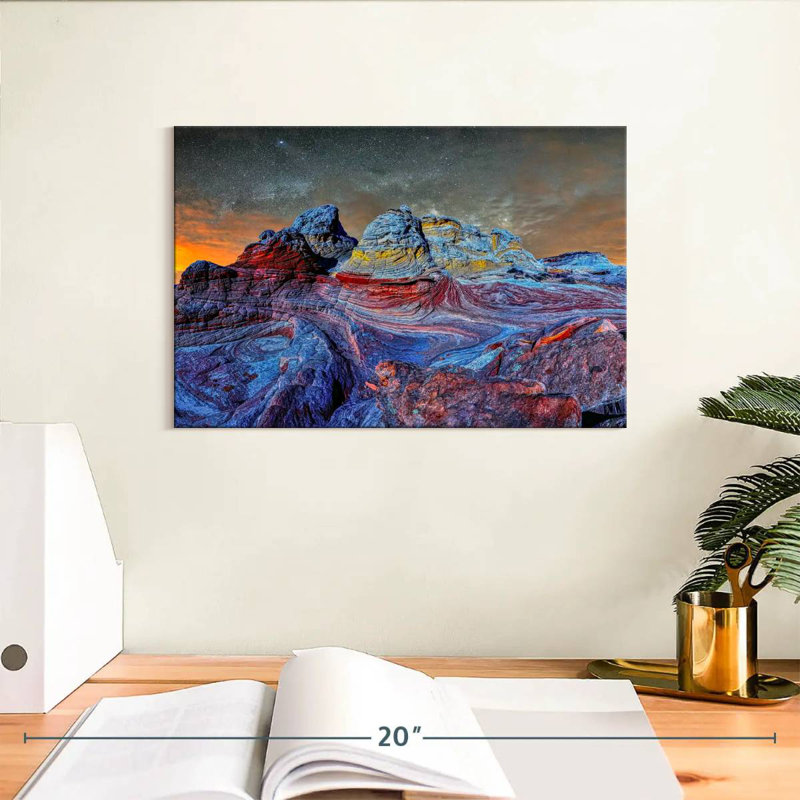 Alvord, crépuscule profond, poche blanche, Arizona, H 8 po x l 12 po