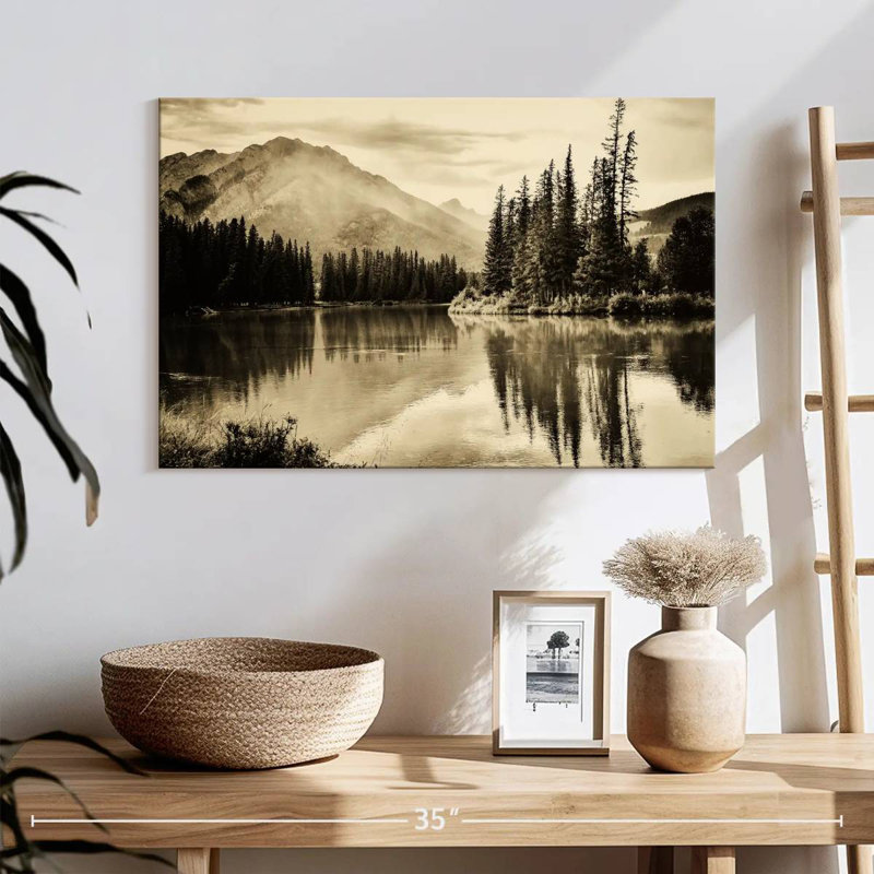 Alvord Sepia Banff Lake, 16" H x 24" W