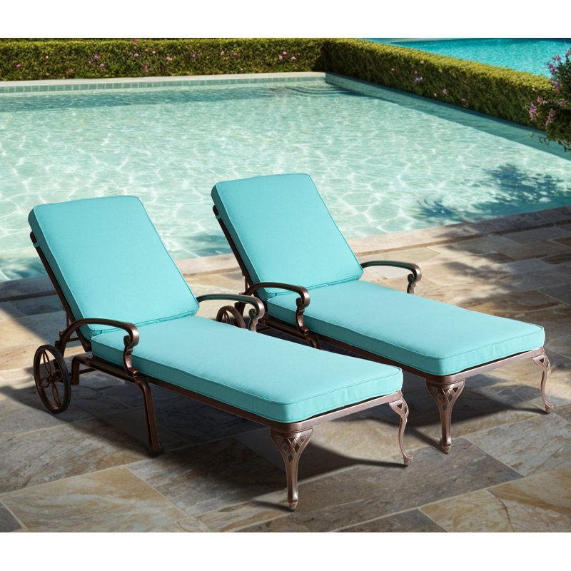 Chaise longue inclinable 60 po Bedwell, Bleu