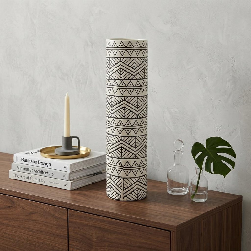 Vase en céramique 17 po, H 17 po x l 5 po x P 5 po