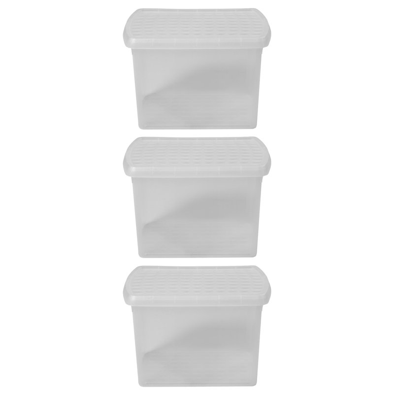 Wham Clip Rectangular Plastic Storage Boxes with Secure Clip Lock Lid Clear/Clear/Clear