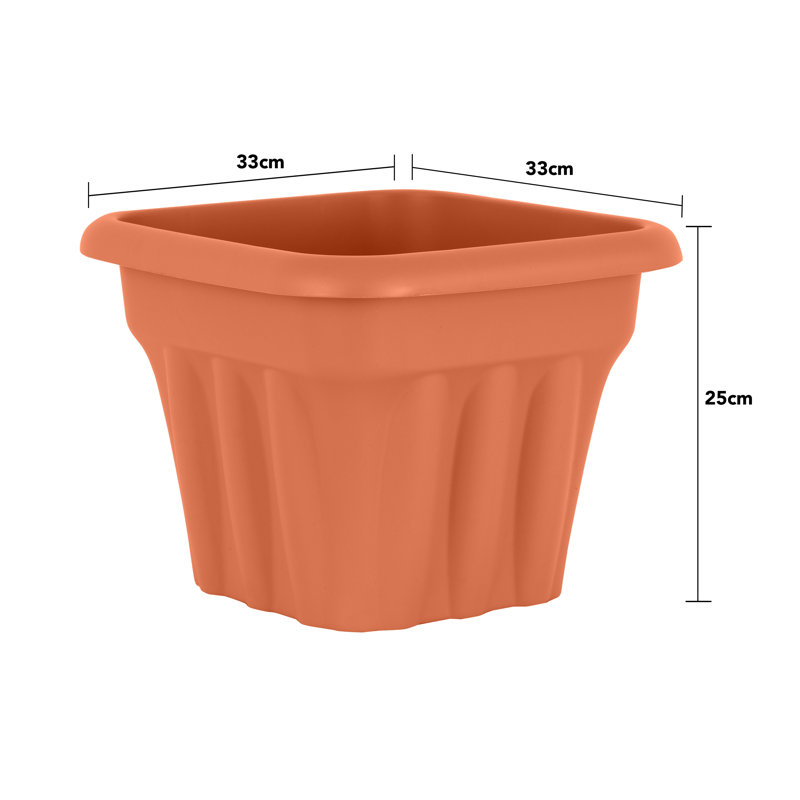 Wham Vista 33cm Square Planter Pack of 4 Terracotta