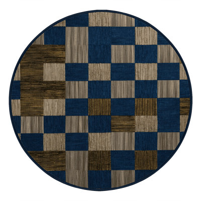 Machine Washable Botanical Brown Area Rug