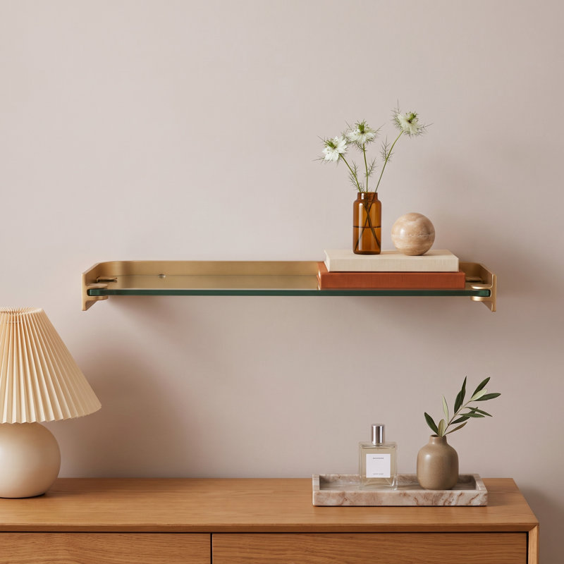 Esteban Glass and Metal Shelf