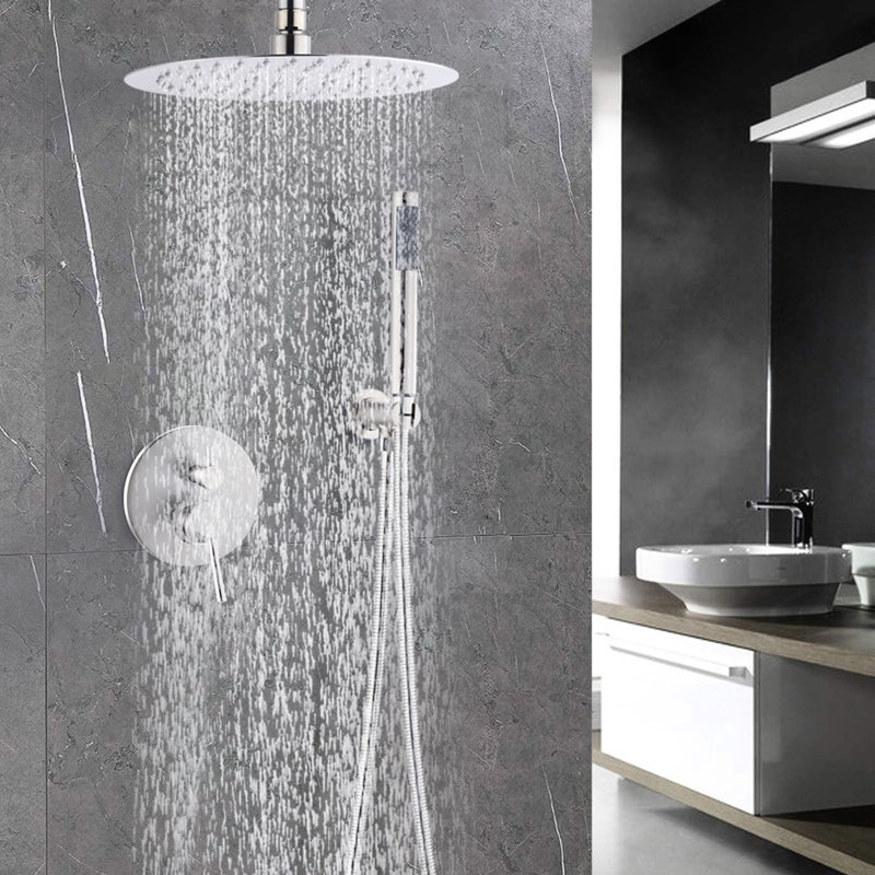 10 Inch Shower Head And Handheld In Brushed Nickel For Bathroom Refresh With