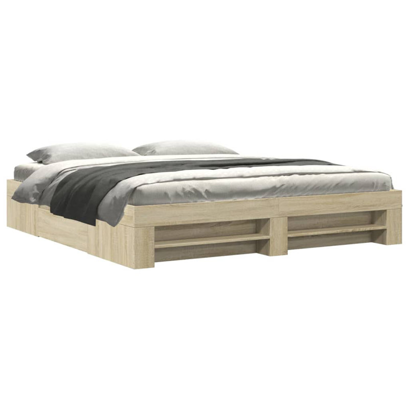 Storage Bed, Sonoma Oak, 200 x 200cm