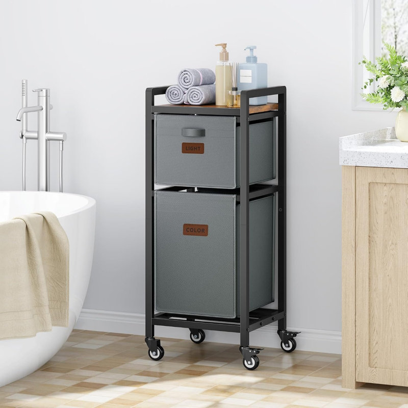 Steel Laundry Cart, Grey