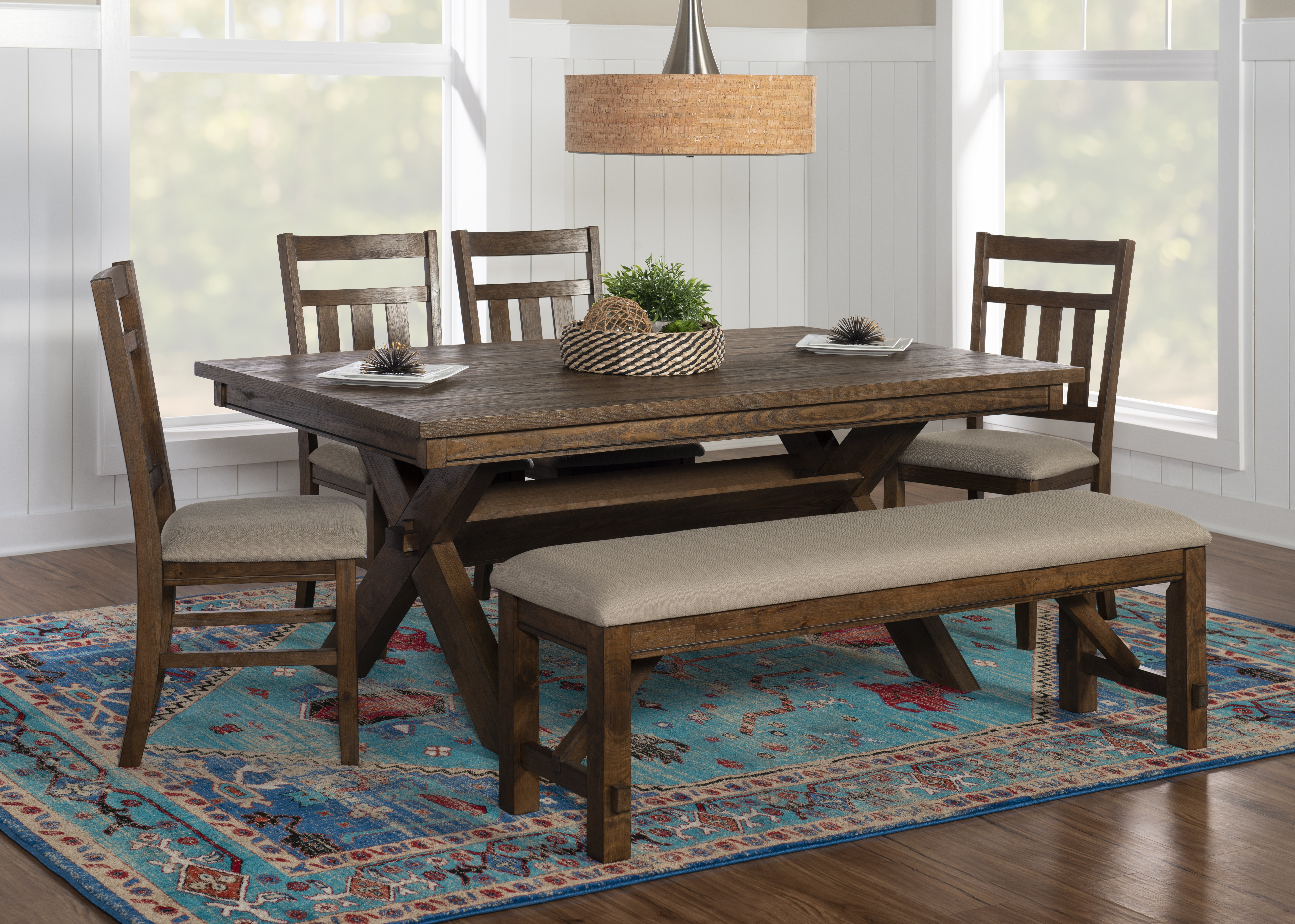 Gigi 6-Piece Upholstered Trestle Dining Set