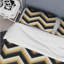 Ensemble de housse de couette en microfibre noir / jaune à chevrons géométriques noir / jaune-1140788098