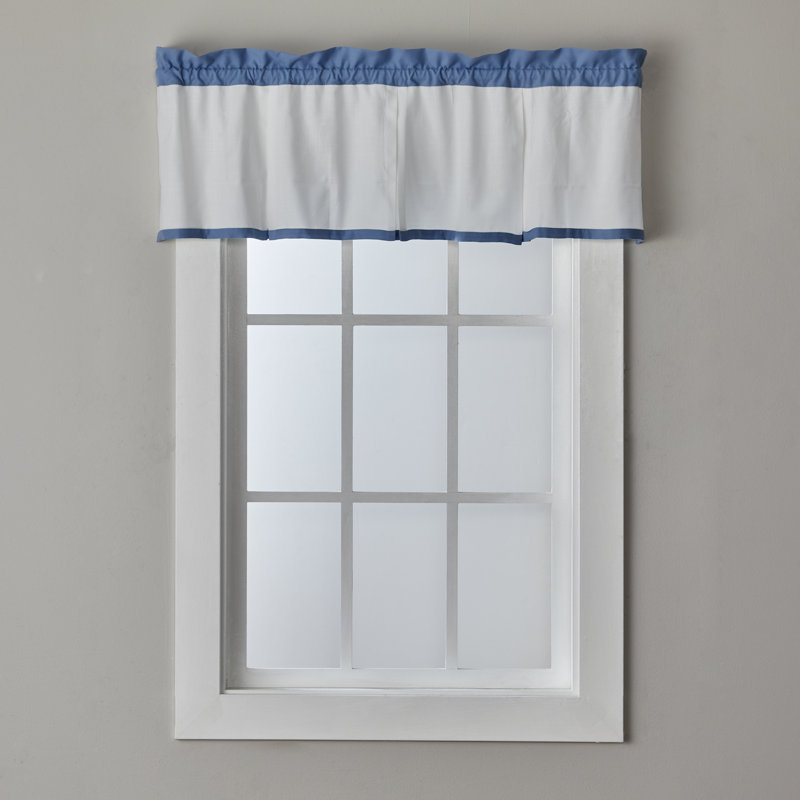 Blue Lightweight Polyester Blackout Window Valance, 48 x 13