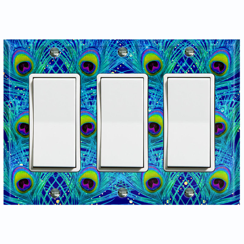 Patterned 3 - Gang Toggle Light Switch Standard Wall Plate
