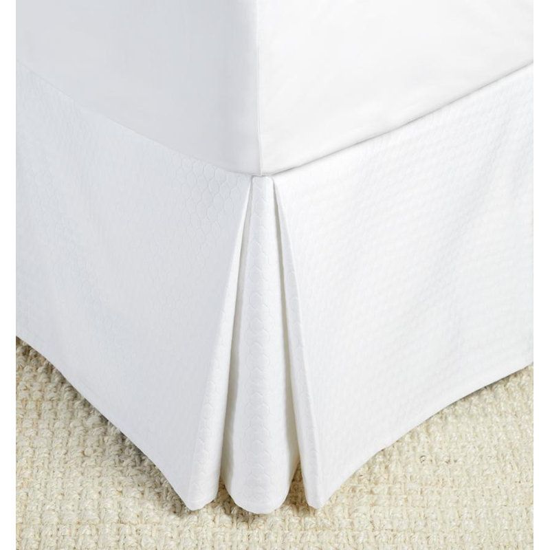 Favo Pleated Bed Skirt, King, White