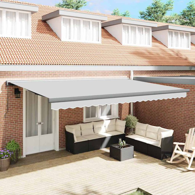 VidaXL Retractable Door / Window Awning, 450 cm W x 300 cm D, Anthracite