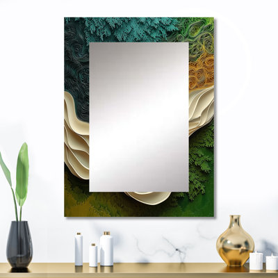 Biomorphism Earth Ephemeral Pathway IV - miroir décoratif abstrait lyrique, miroir mural moderne, impression d'art en métal