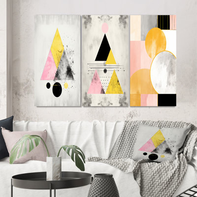 " Transcendence Retro Triangular Minimal IV " 3 - Pieces