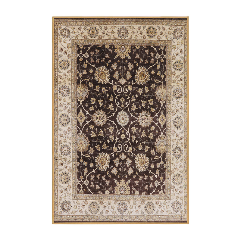 Tapis oriental beige / brun Arayig, Rectangle 6 pi x 9 pi
