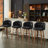 Swivel Bar Stool With Curved Wood Legs, Upholstered Tufted Back, And Nailhead Trim-588767979-588767973