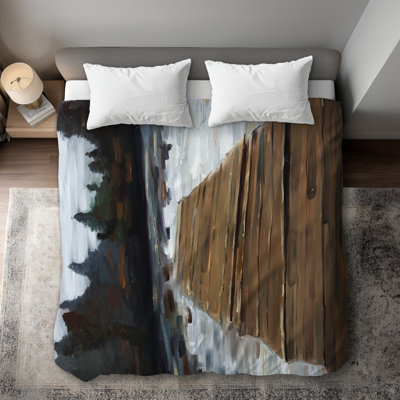 Dock and Lake Livingroom Boat Duvet Cover | Home Decor