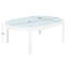 Tables de patio durables, table basse ovale moderne en verre d'aluminium pour la terrasse