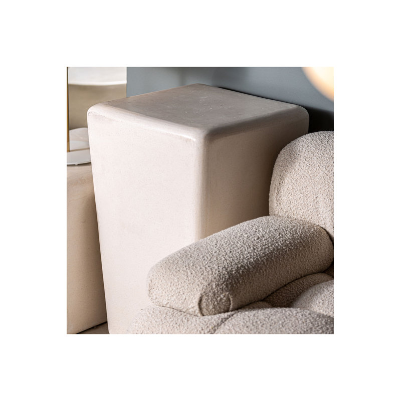 Vasto Stone End Table, 29" H x 19" W x 19" D