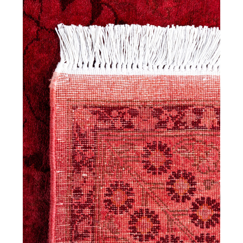 Overdyed Hand-Knotted Wool Modern-Contemporary Pink Runner 3' 0" x 9' 4"